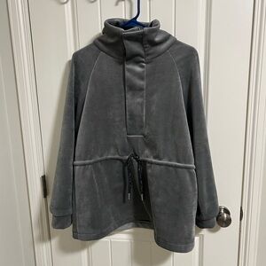 The Korner velour Pullover with Drawstring at waist